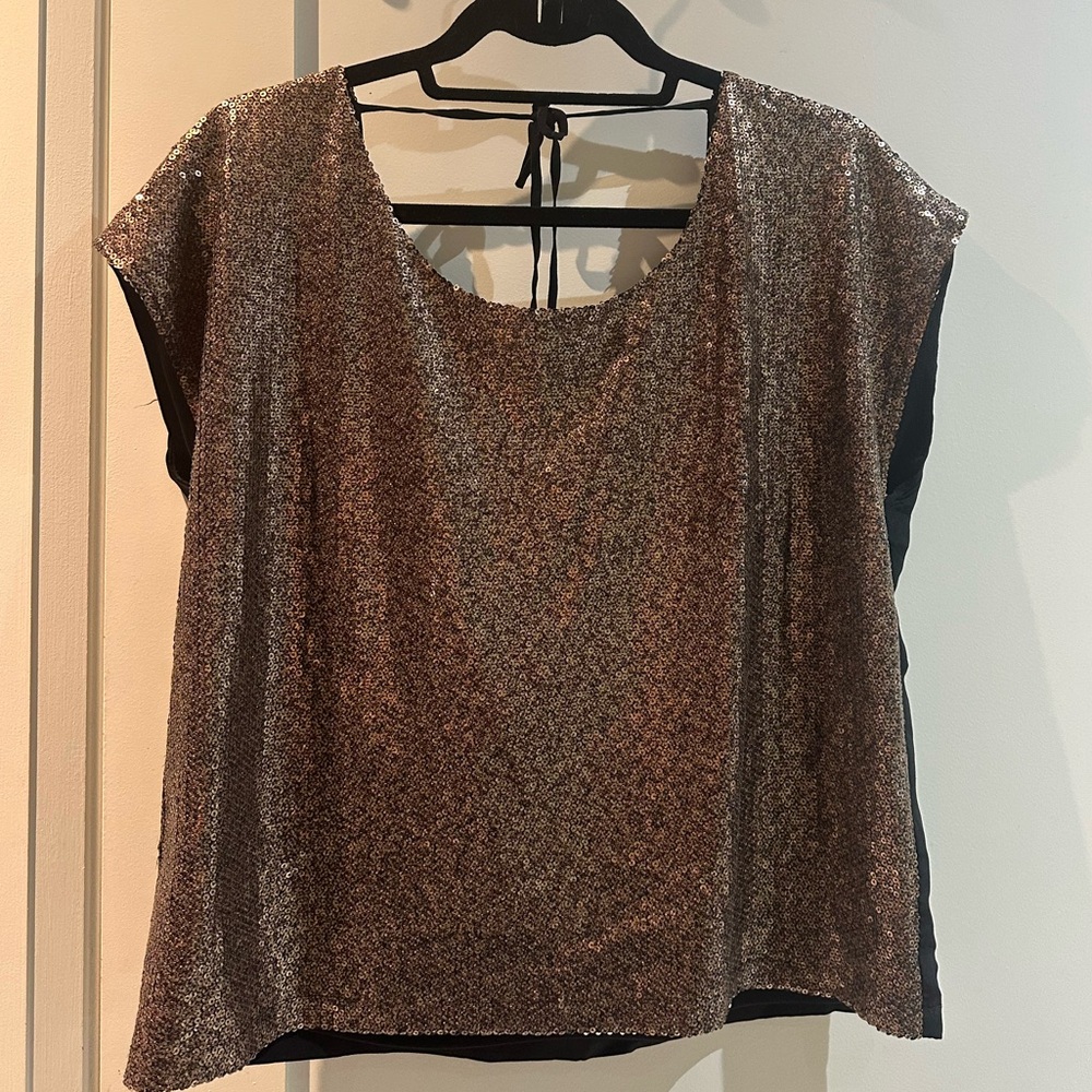 Bronze Sequins Open Back Belair top